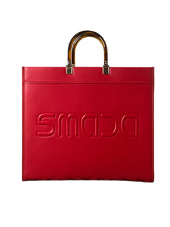 EMBOSSED SMADA LARGE RED BAG